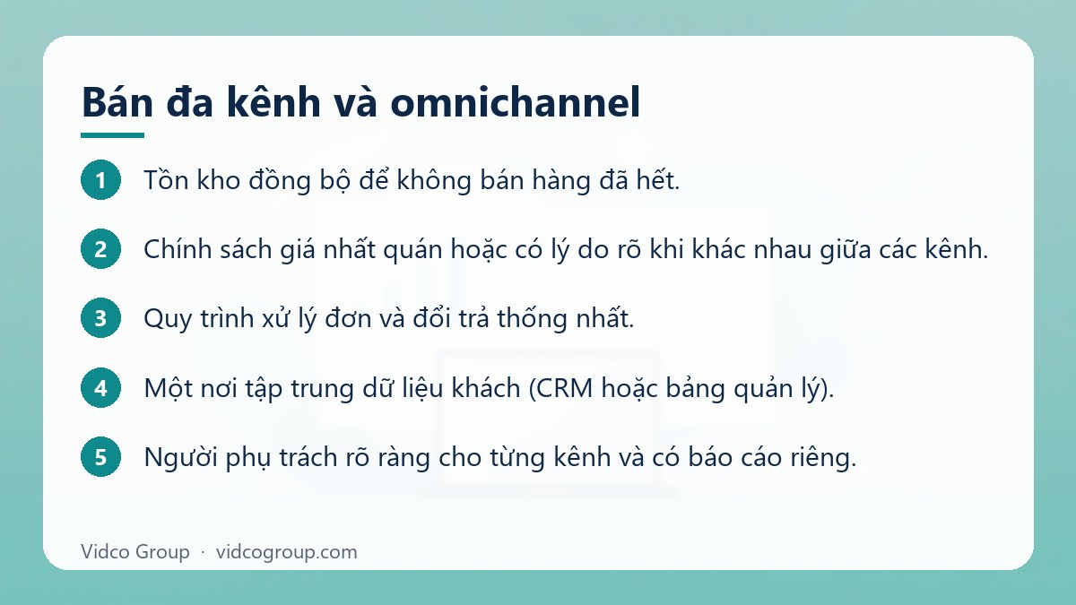 Các bước: Bán đa kênh và omnichannel