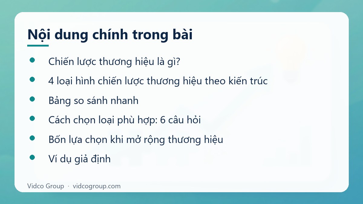 Nội dung chính: 4 loại chiến lược thương hiệu phổ biến và cách chọn