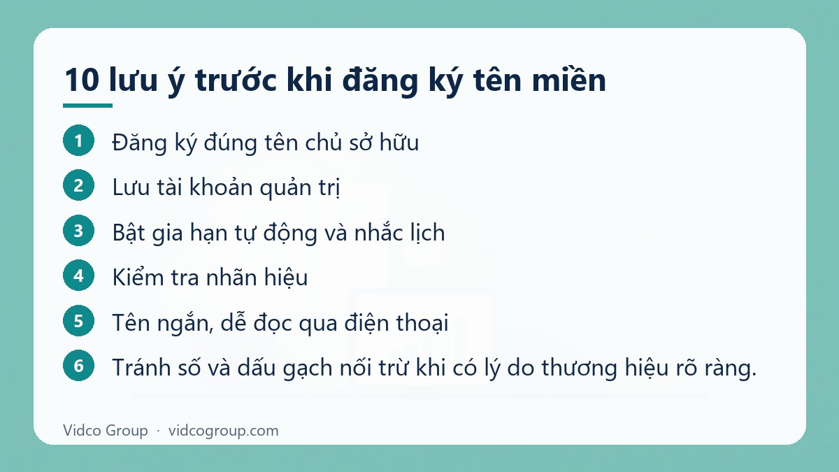 Các bước: 10 lưu ý trước khi đăng ký tên miền