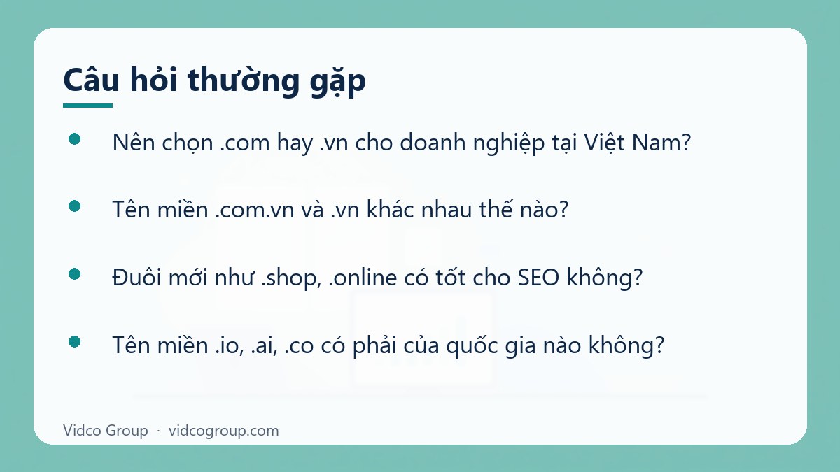 Một số câu hỏi thường gặp về Các loại tên miền và những lưu ý khi đăng ký