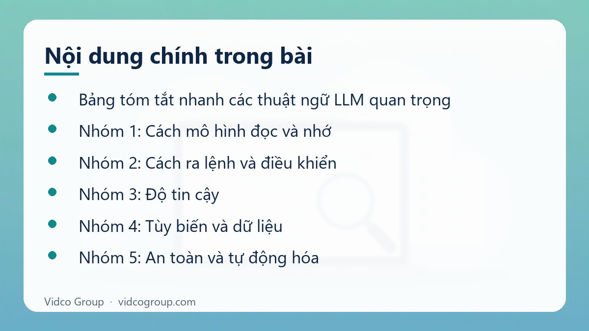 Nội dung chính: Các thuật ngữ LLM quan trọng cho marketer