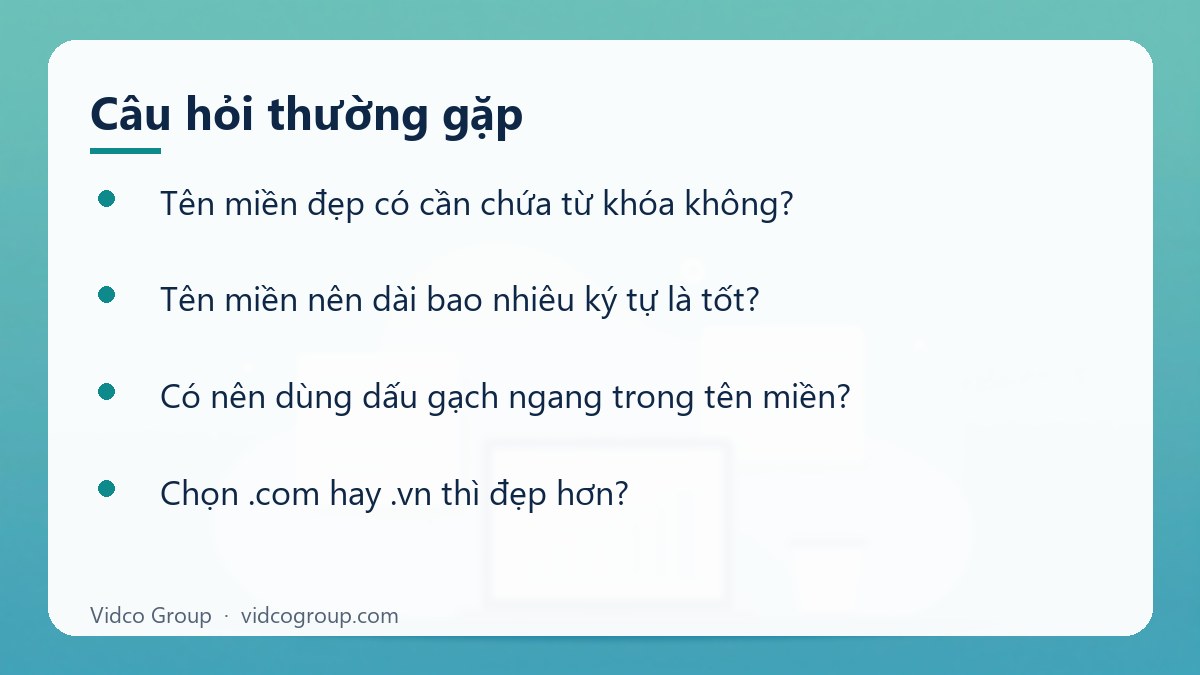 Một số câu hỏi thường gặp về Chọn tên miền đẹp