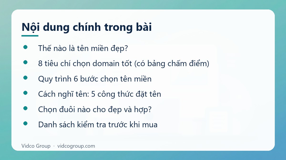 Nội dung chính: Chọn tên miền đẹp