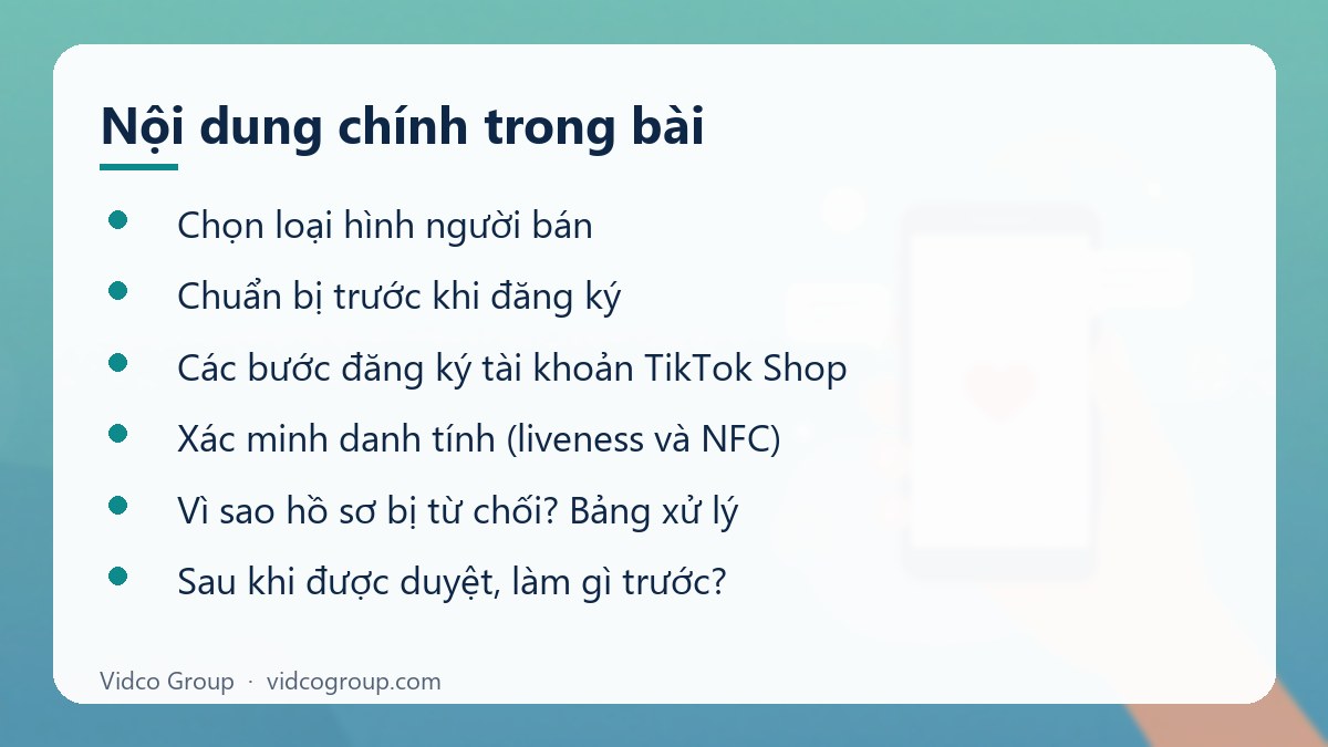 Nội dung chính: Cách đăng ký tài khoản TikTok Shop cho người mới