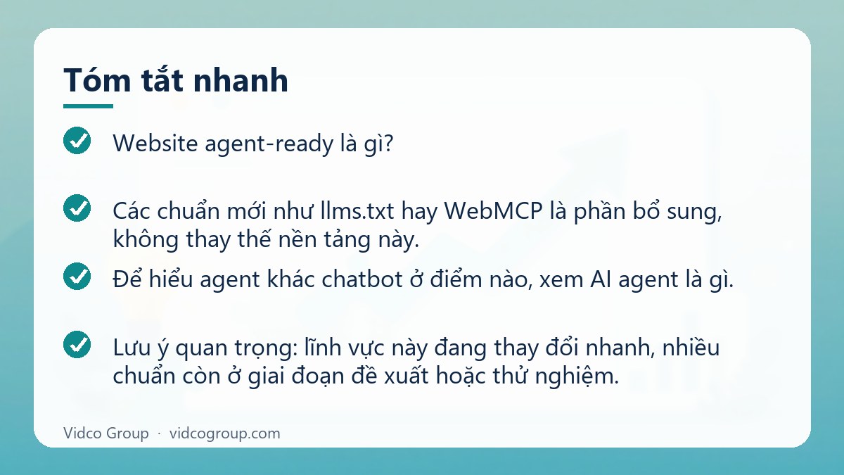 Tóm tắt nhanh: Website agent-ready là gì