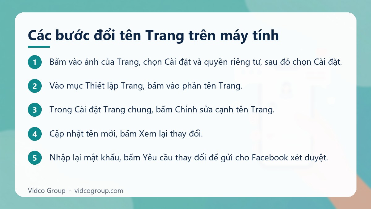 Các bước: Các bước đổi tên Trang trên máy tính