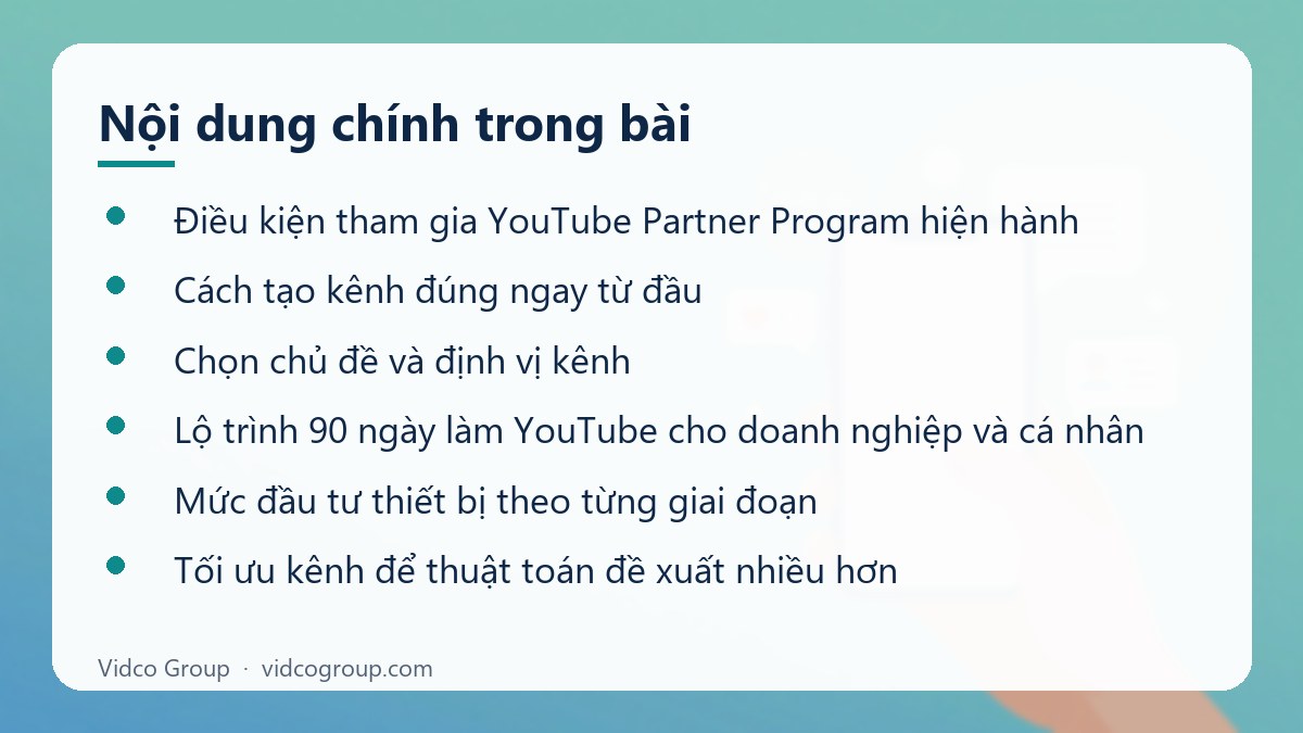 Nội dung chính: Cách làm YouTube