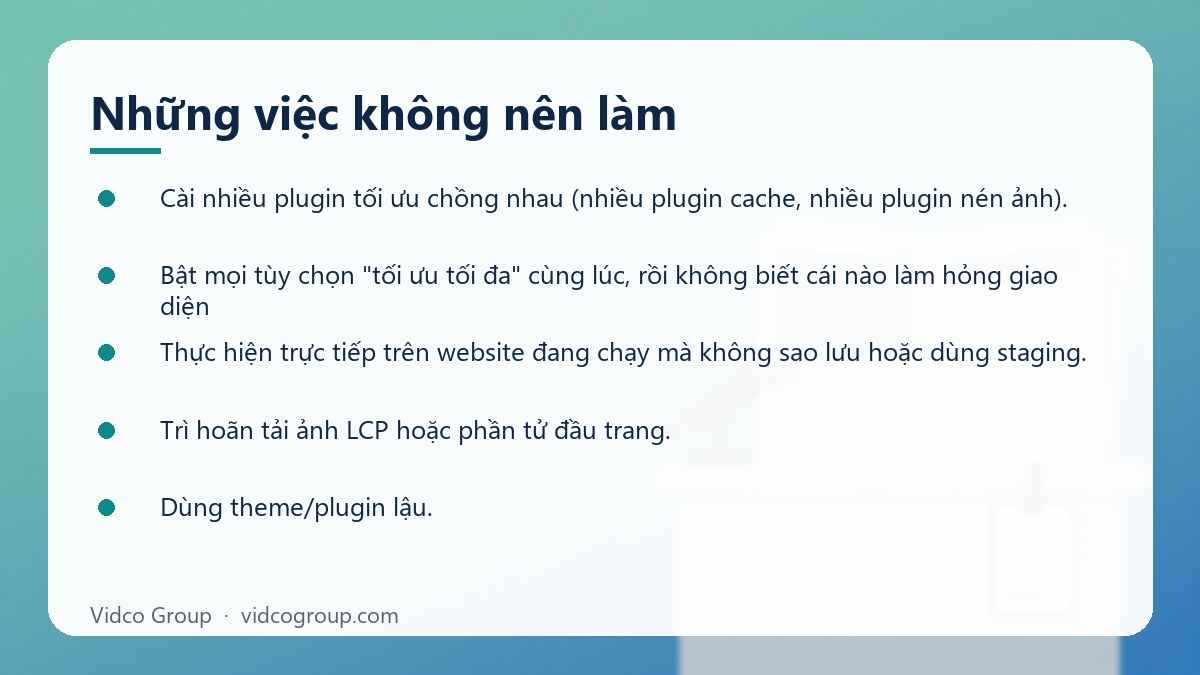 Danh sách: Những việc không nên làm