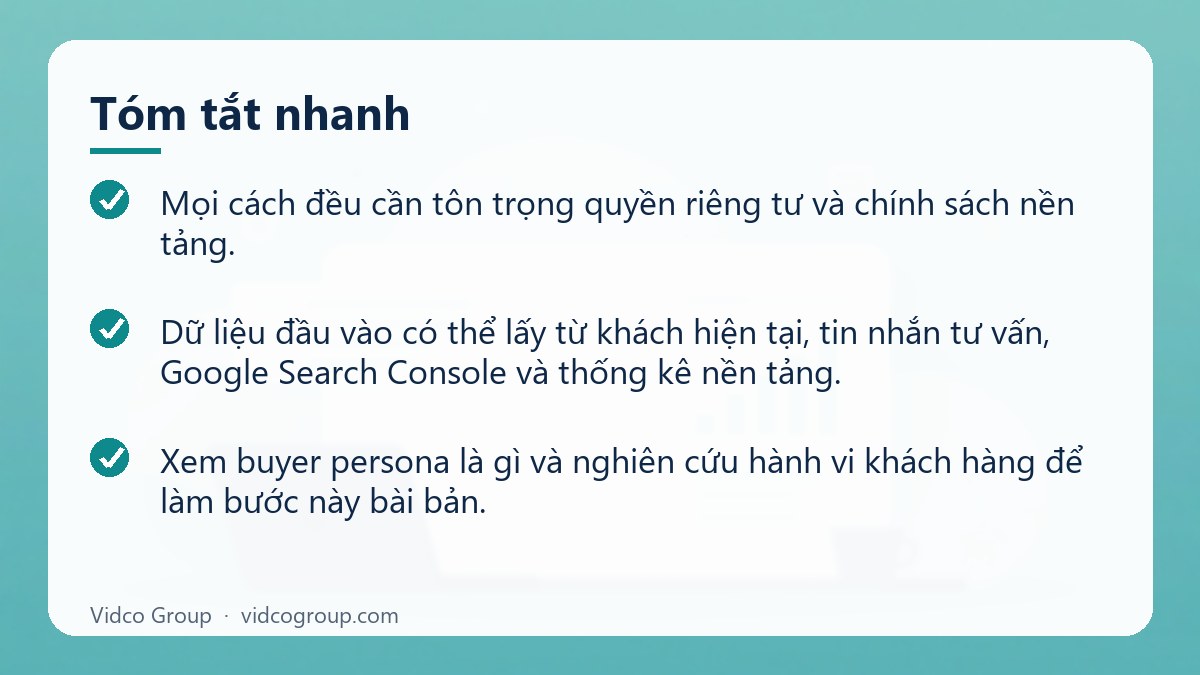 Tóm tắt nhanh: Cách tiếp cận khách hàng