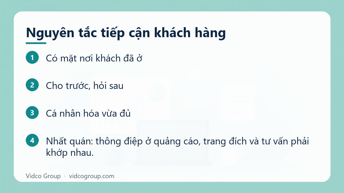 Các bước: Nguyên tắc tiếp cận khách hàng
