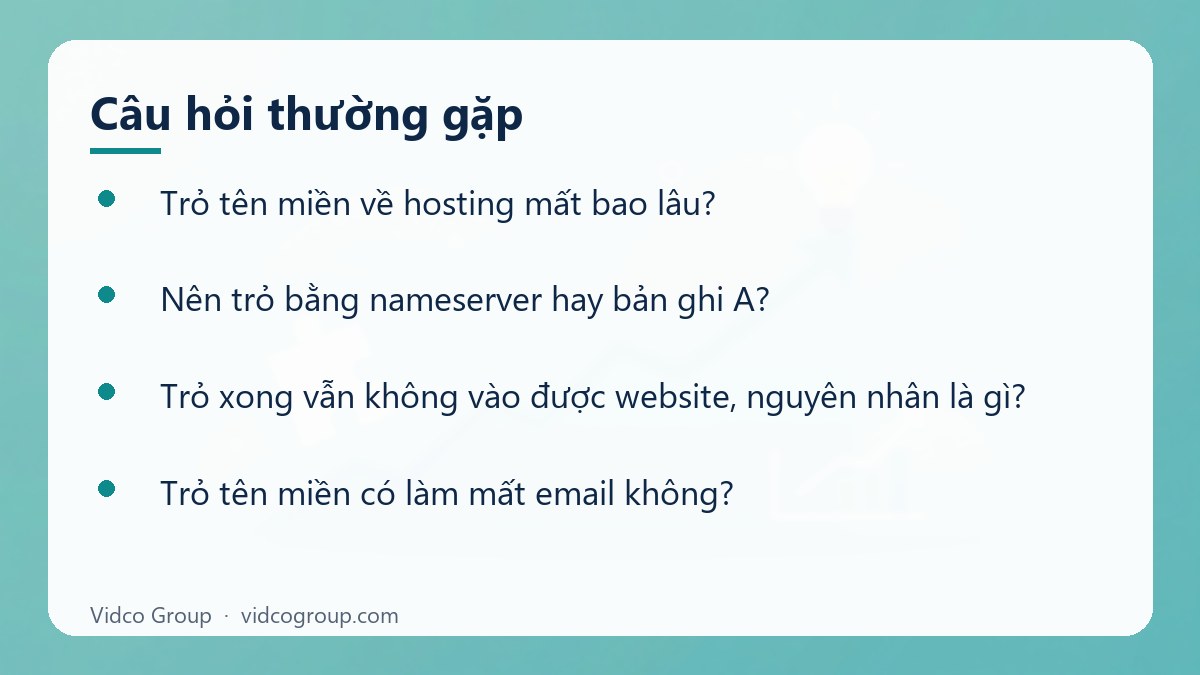 Một số câu hỏi thường gặp về Cách trỏ tên miền về website