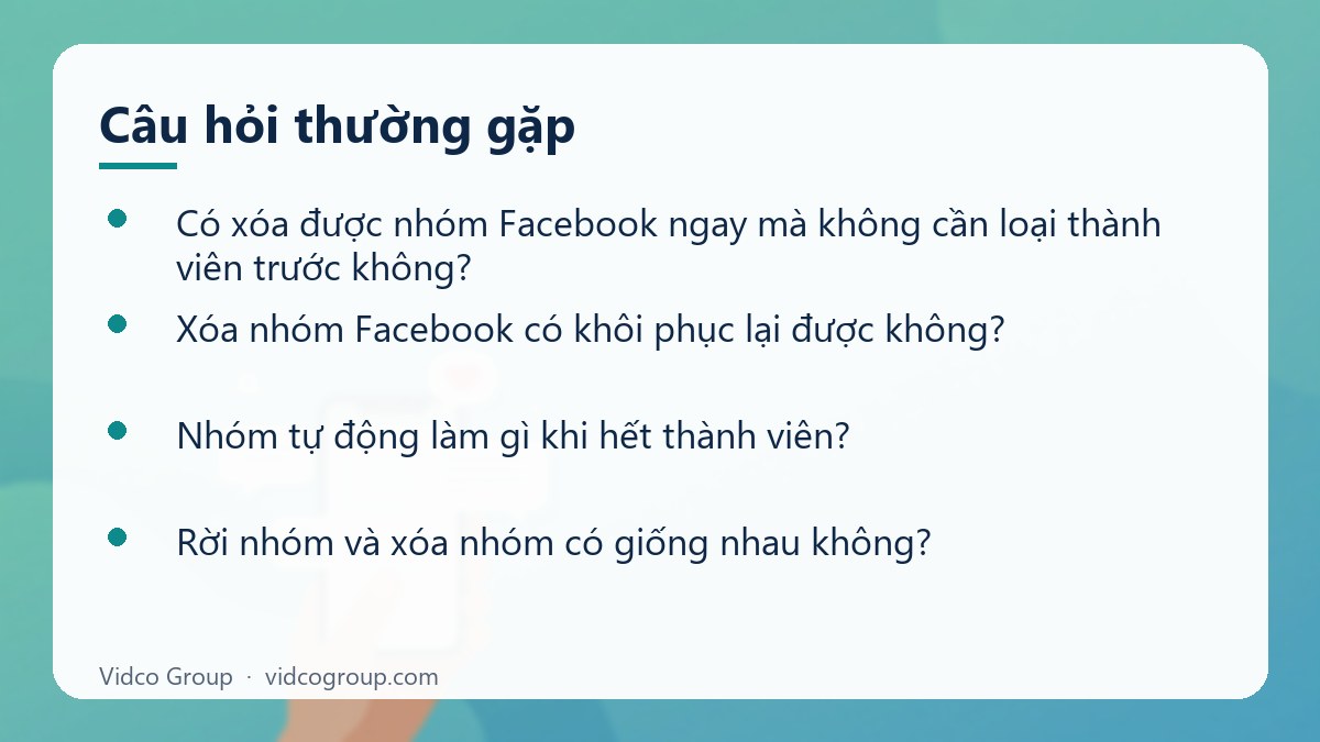 Một số câu hỏi thường gặp về Cách xóa nhóm trên Facebook