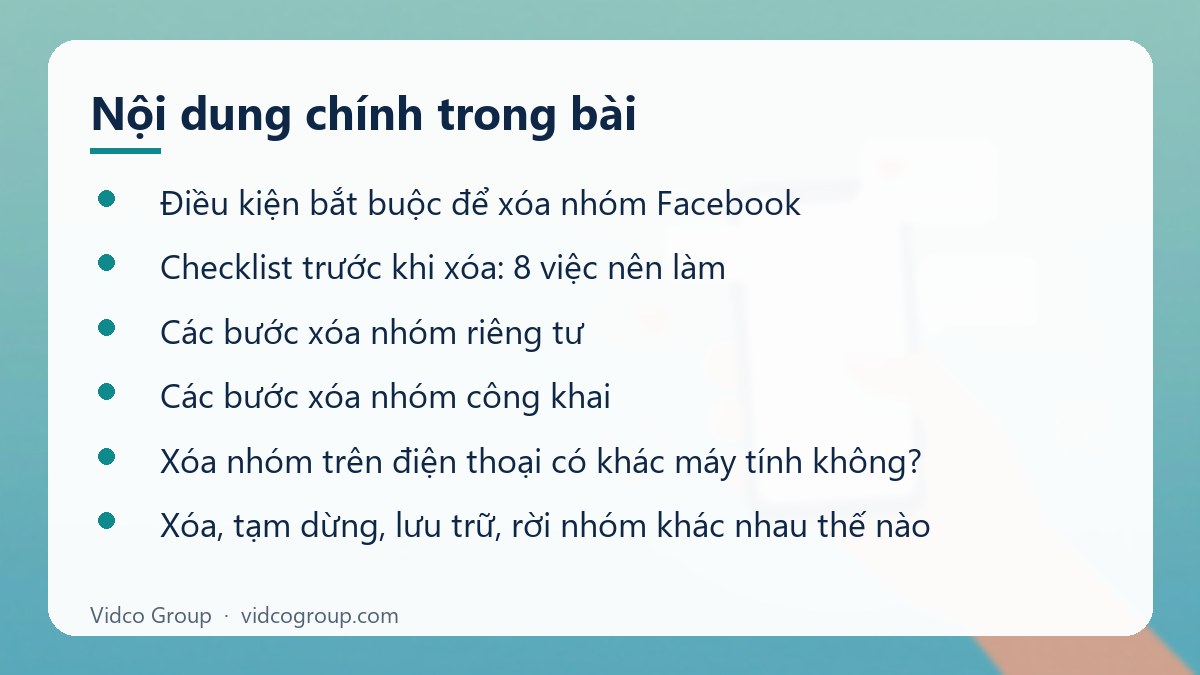 Nội dung chính: Cách xóa nhóm trên Facebook