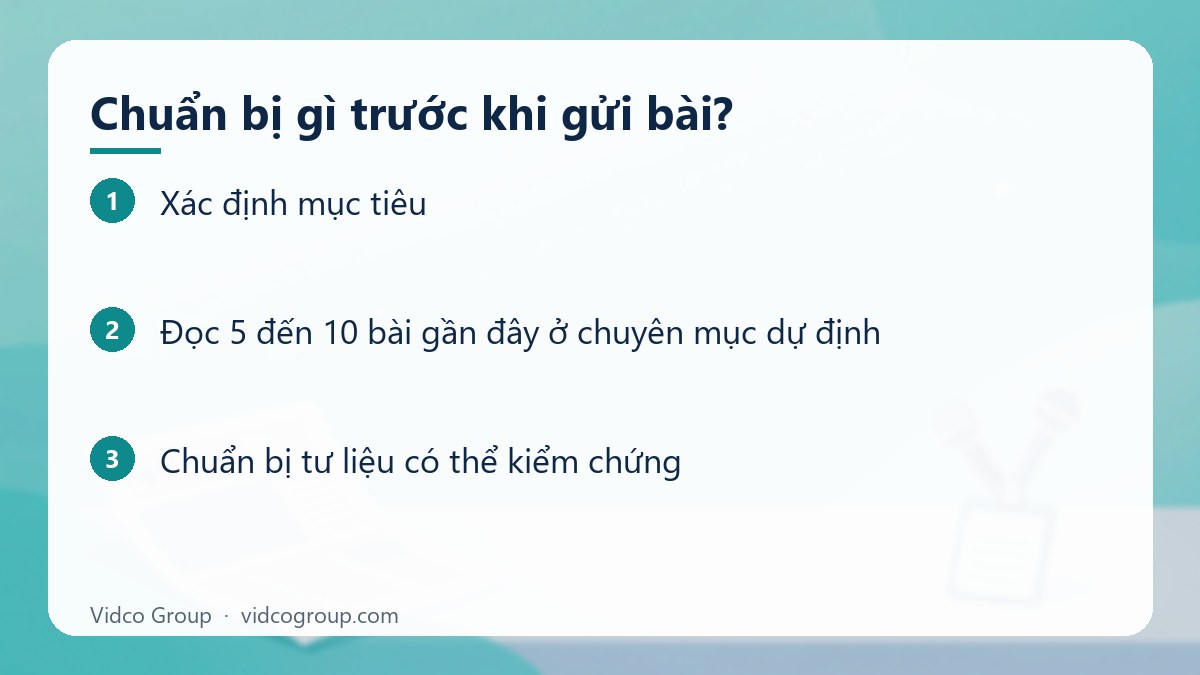Các bước: Chuẩn bị gì trước khi gửi bài?