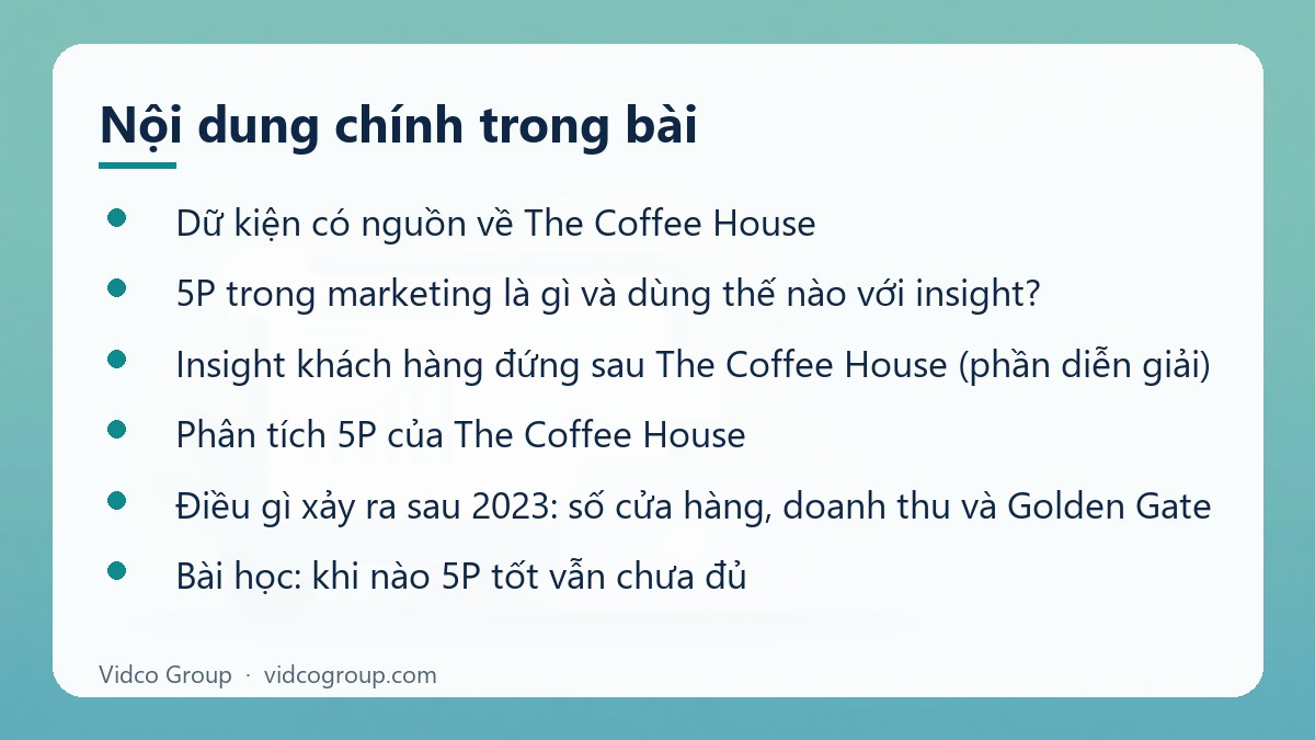 Nội dung chính: Case study The Coffee House