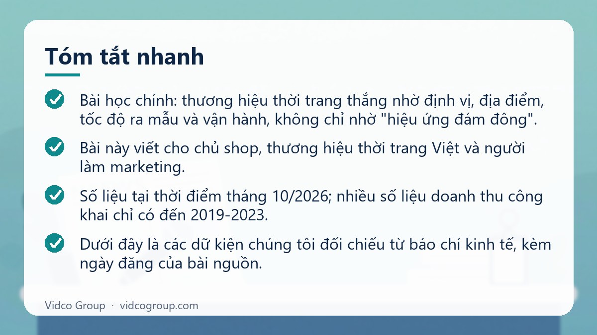 Tóm tắt nhanh: Case study Zara, H&M tại Việt Nam
