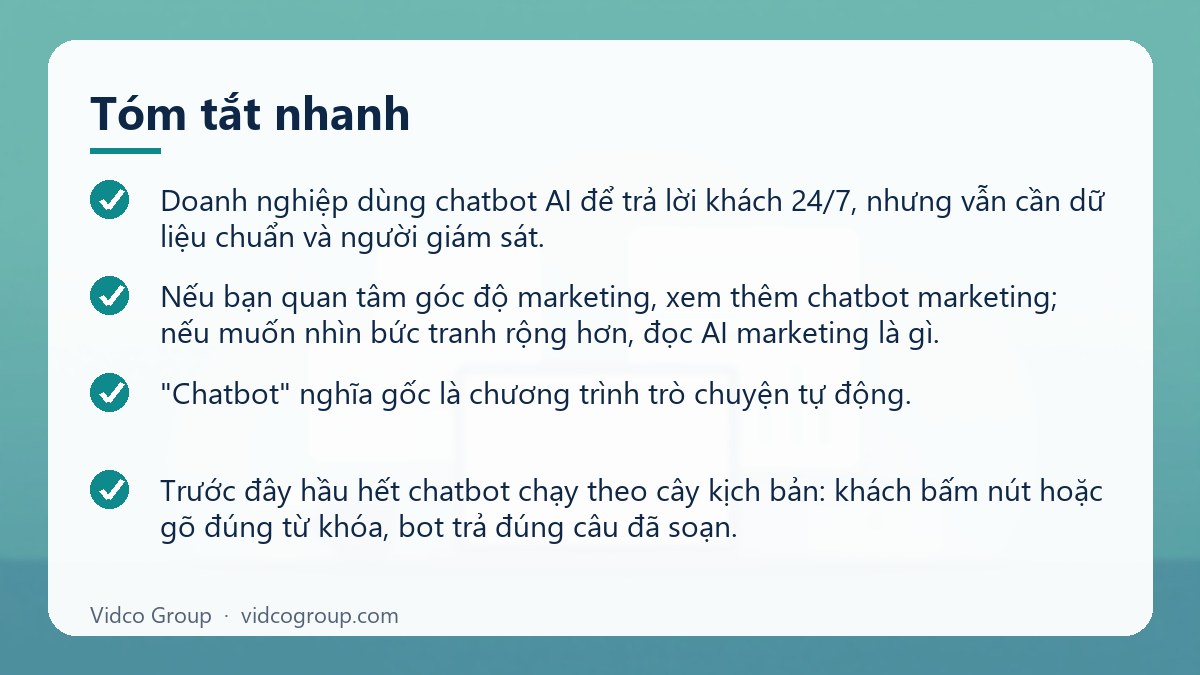 Tóm tắt nhanh: Chatbot AI là gì