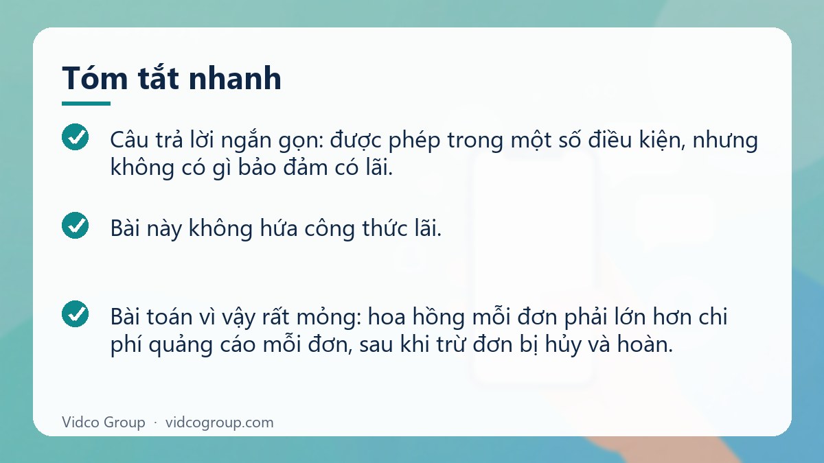 Tóm tắt nhanh: Chạy quảng cáo affiliate Shopee, TikTok