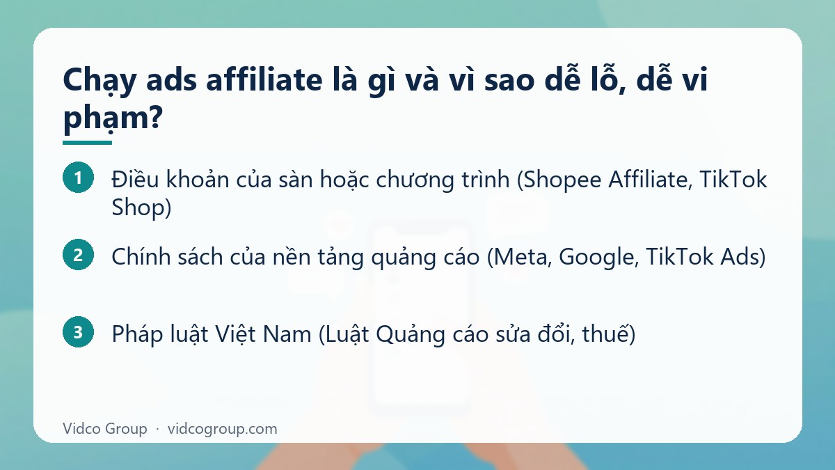 Các bước: Chạy ads affiliate là gì và vì sao dễ lỗ, dễ vi phạm?
