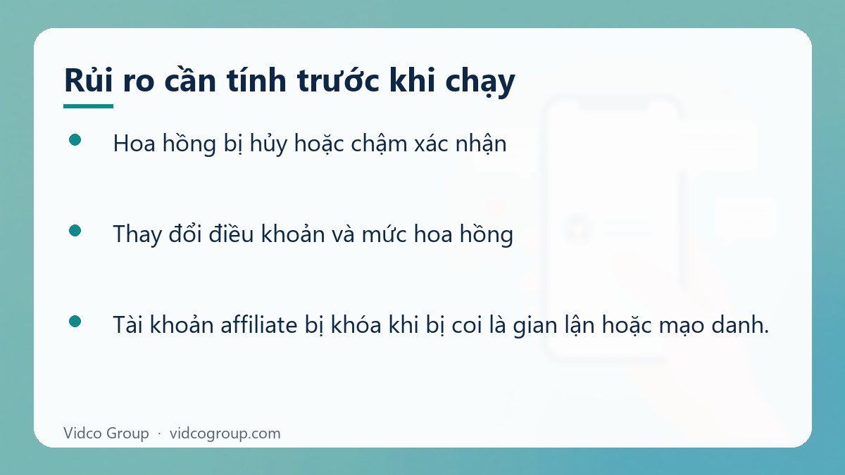 Danh sách: Rủi ro cần tính trước khi chạy
