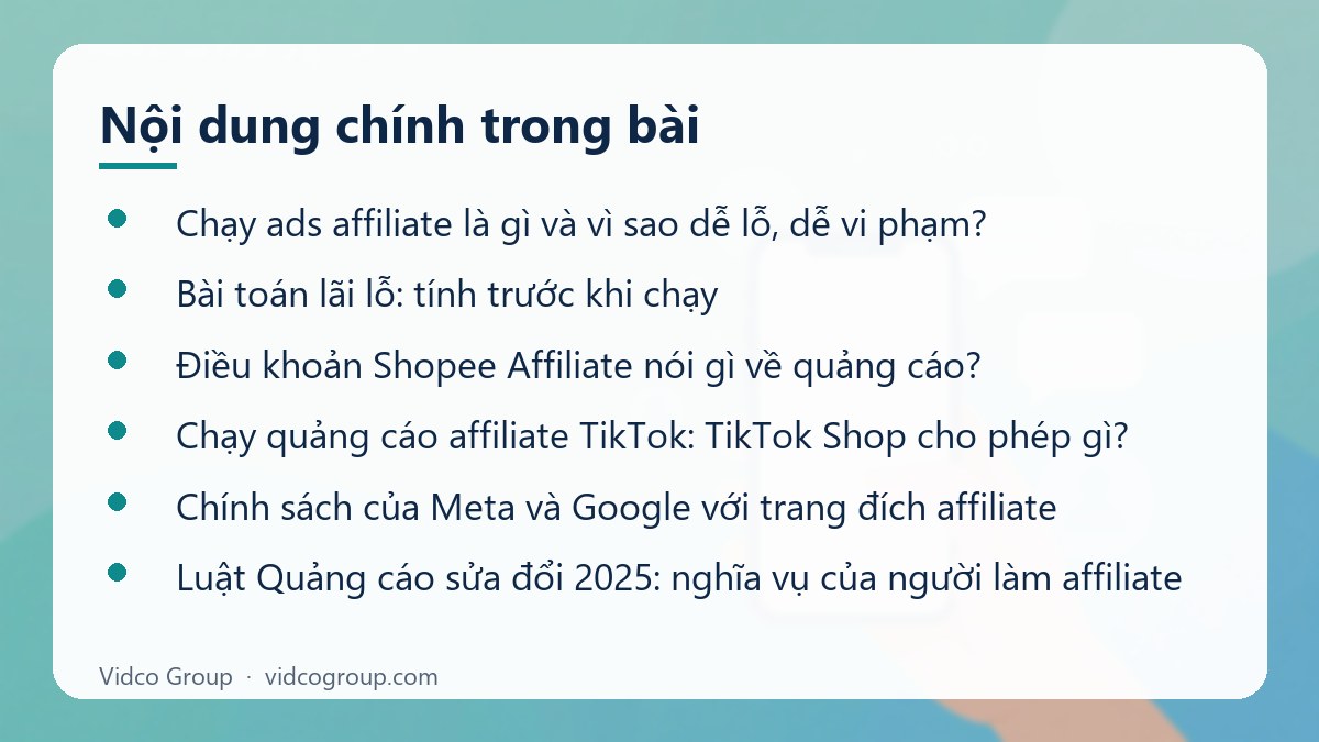 Nội dung chính: Chạy quảng cáo affiliate Shopee, TikTok