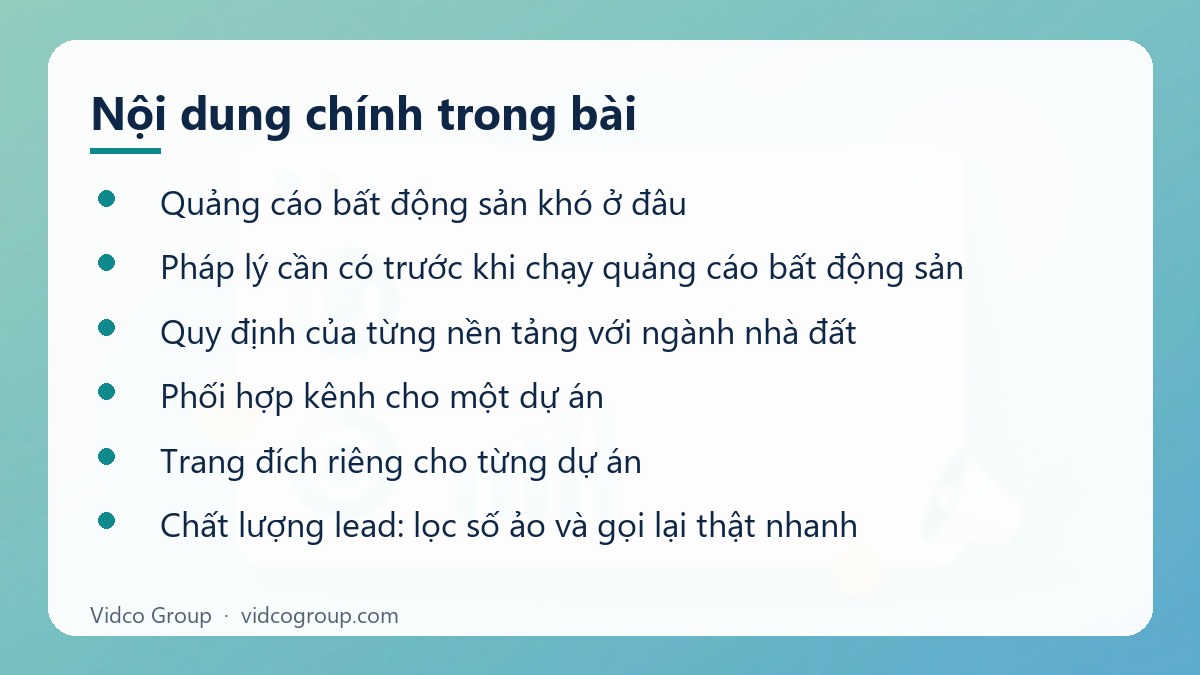 Nội dung chính: Dịch vụ quảng cáo bất động sản