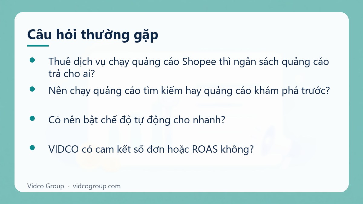 Một số câu hỏi thường gặp về Dịch vụ chạy quảng cáo Shopee, Lazada