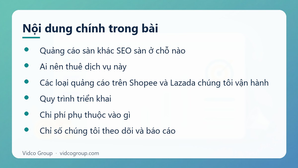 Nội dung chính: Dịch vụ chạy quảng cáo Shopee, Lazada