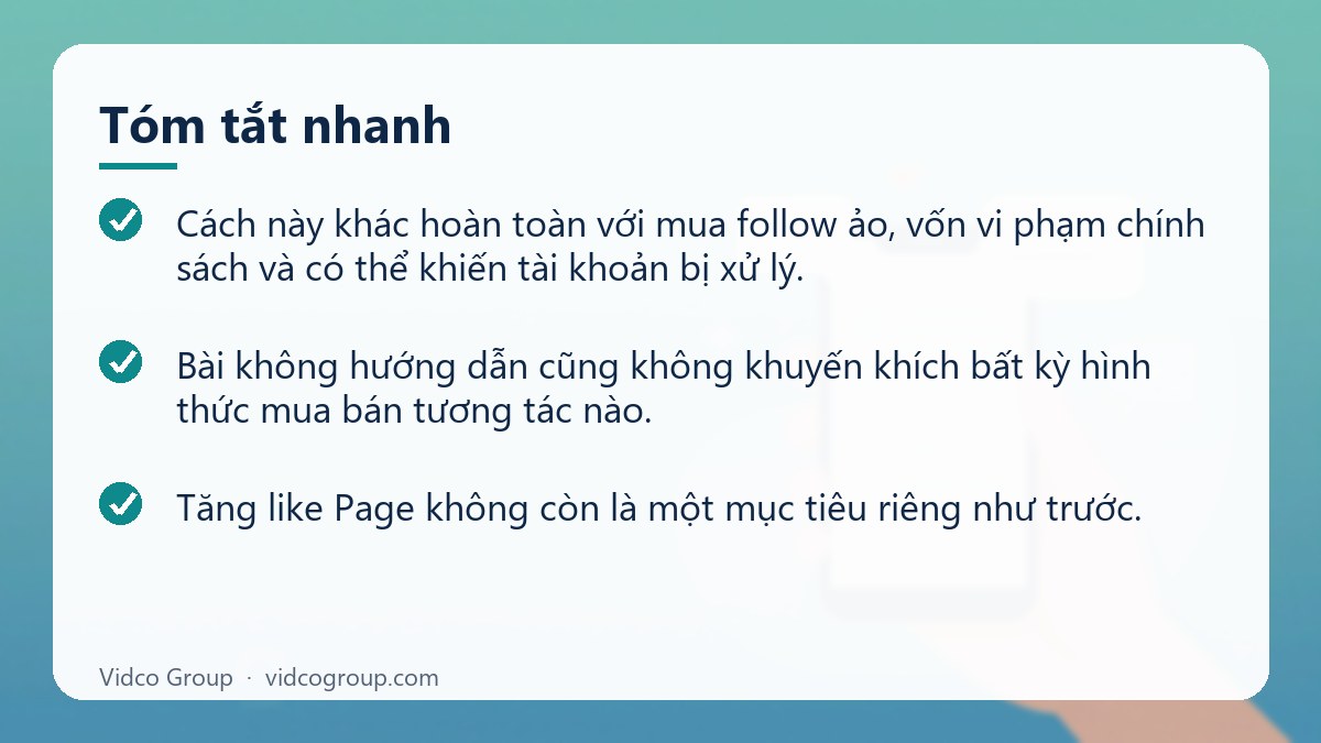 Tóm tắt nhanh: Chạy quảng cáo tăng follow Meta và TikTok đúng chính sách