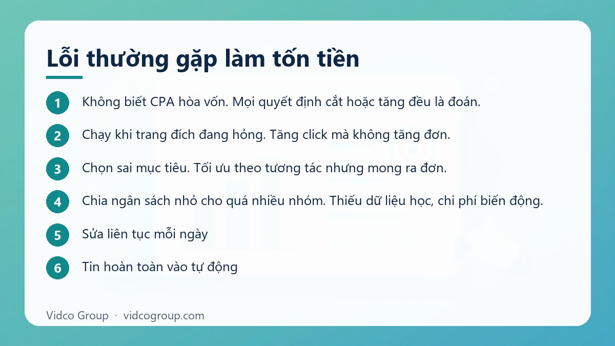 Các bước: Lỗi thường gặp làm tốn tiền
