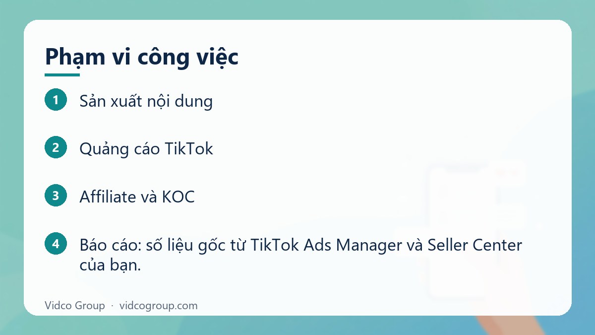 Các bước: Phạm vi công việc