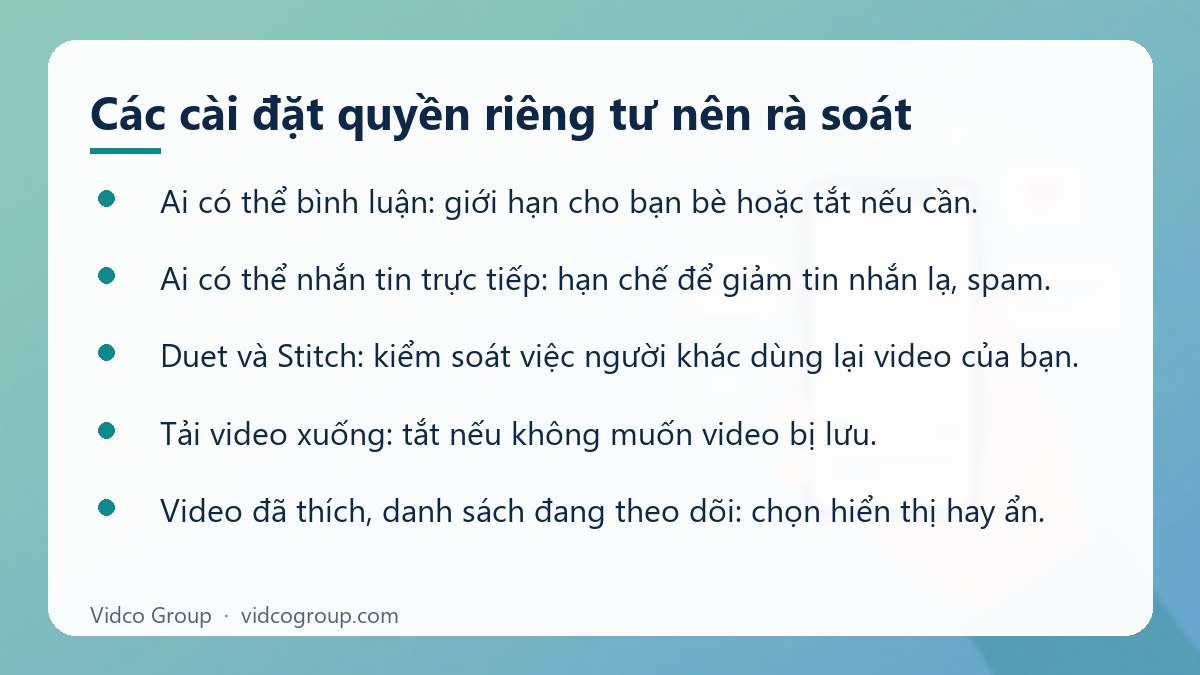 Danh sách: Các cài đặt quyền riêng tư nên rà soát