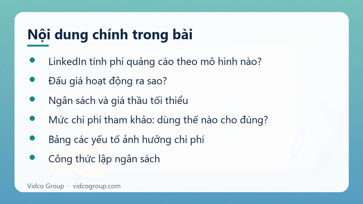 Nội dung chính: Chi phí chạy quảng cáo LinkedIn