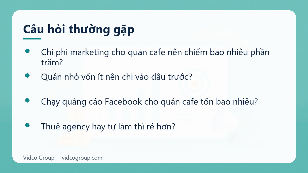 Một số câu hỏi thường gặp về Chi phí marketing quán cafe