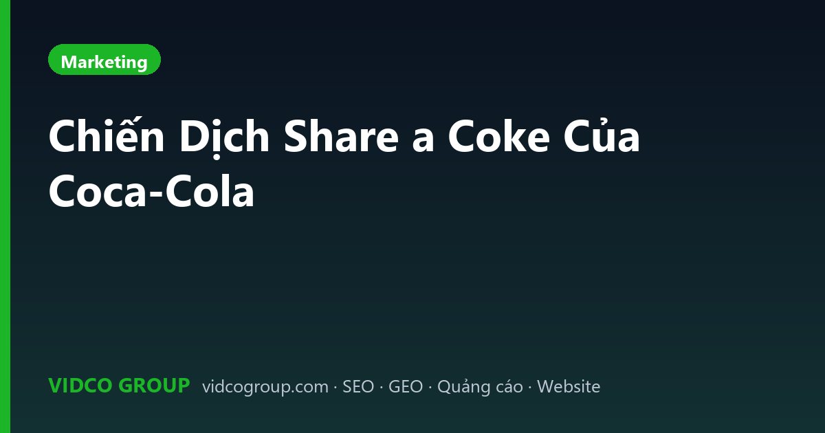 Chiến Dịch Share a Coke Của Coca-Cola