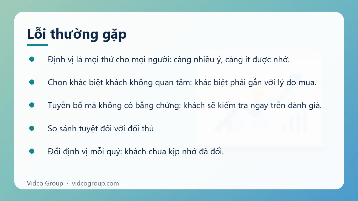 Danh sách: Lỗi thường gặp