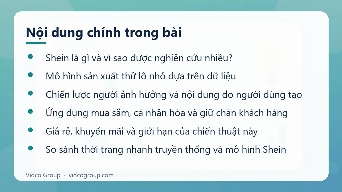 Nội dung chính: Chiến lược marketing của Shein