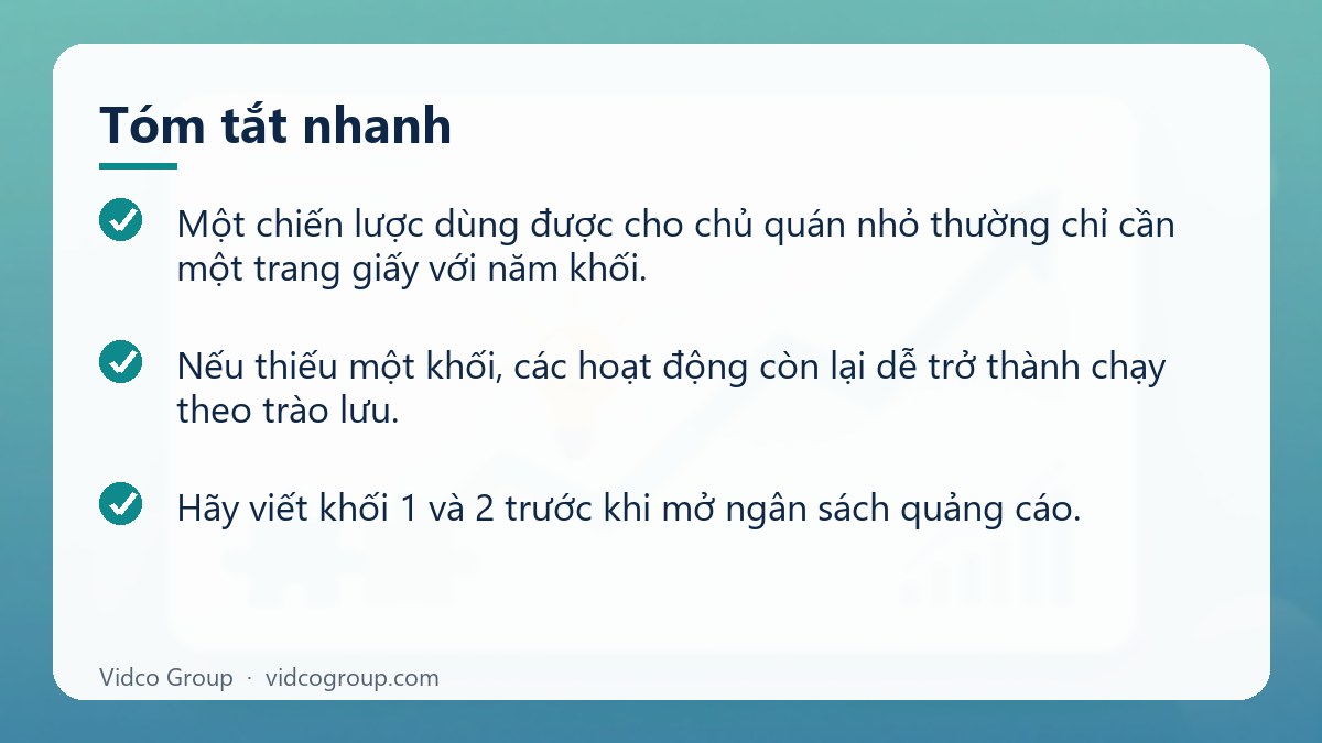 Tóm tắt nhanh: Chiến lược marketing nhà hàng