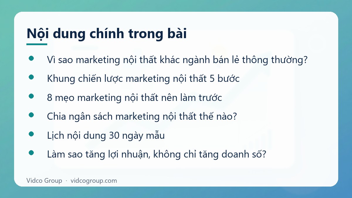 Nội dung chính: Chiến lược marketing nội thất