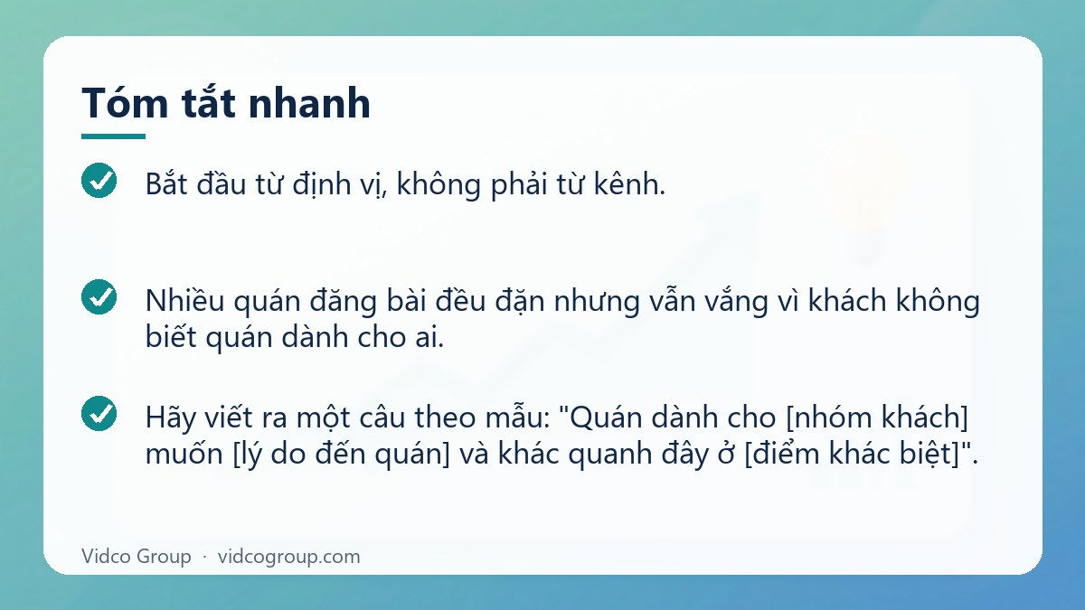 Tóm tắt nhanh: Chiến lược marketing quán cafe