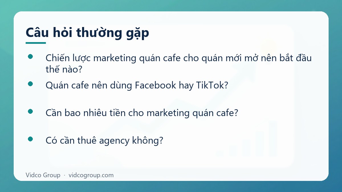 Một số câu hỏi thường gặp về Chiến lược marketing quán cafe