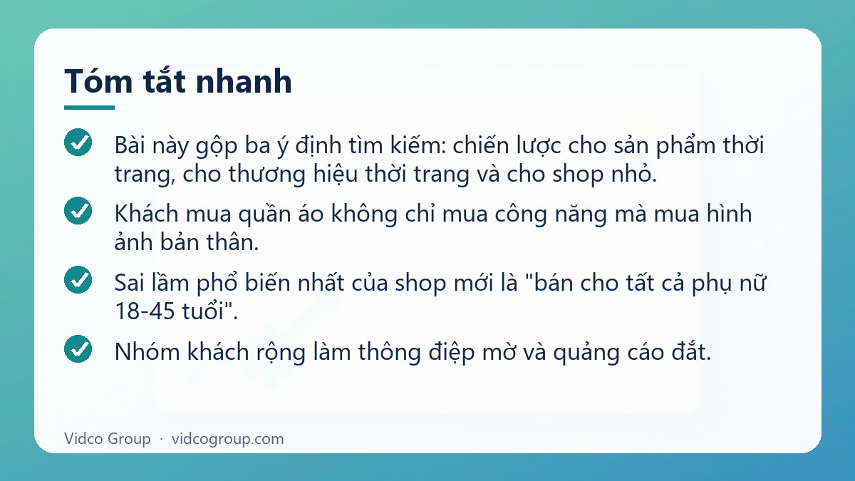 Tóm tắt nhanh: Chiến lược marketing thời trang
