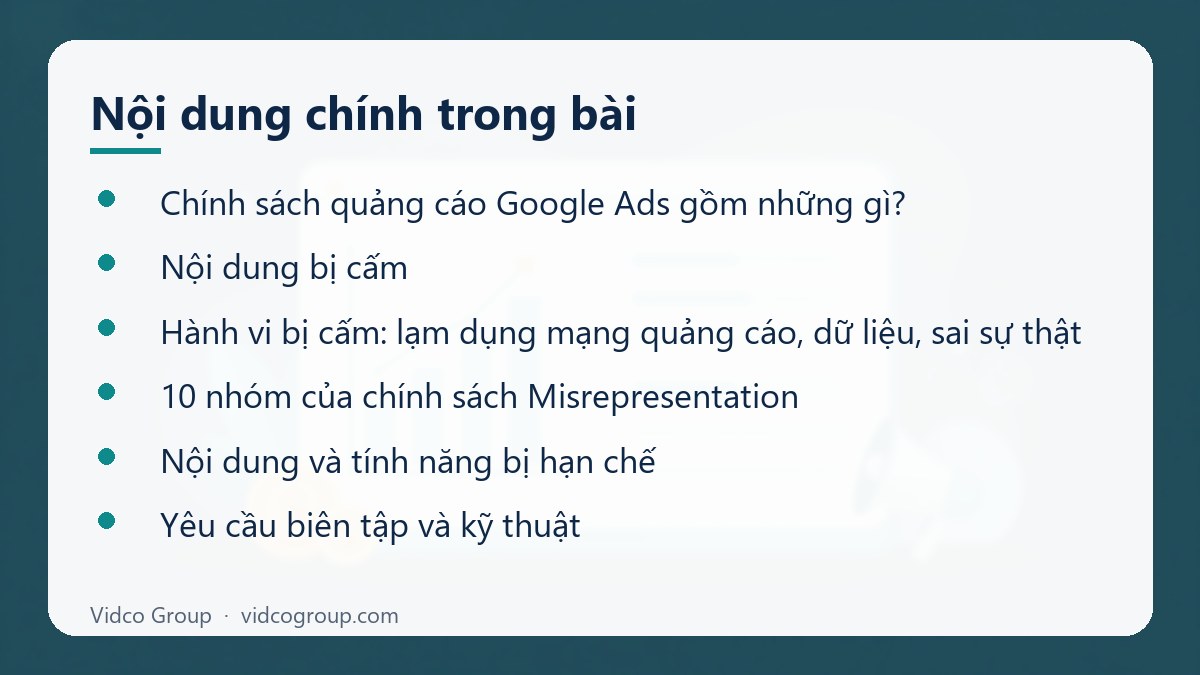 Nội dung chính: Chính sách quảng cáo Google Ads