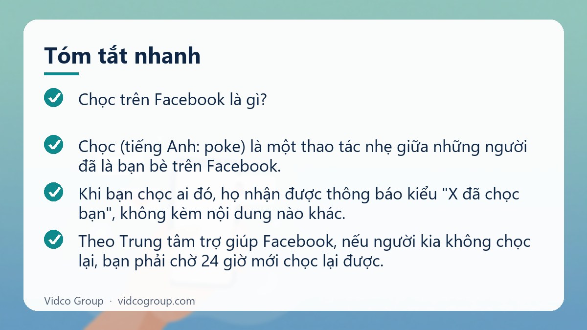Tóm tắt nhanh: Chọc trên Facebook là gì