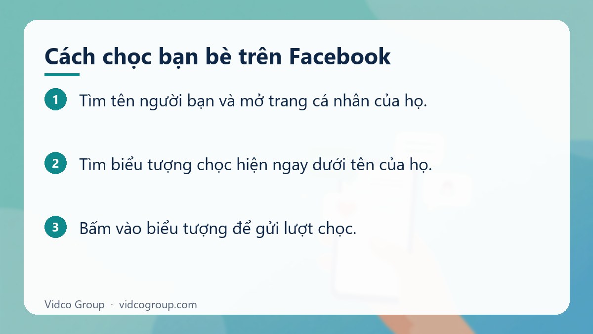 Các bước: Cách chọc bạn bè trên Facebook