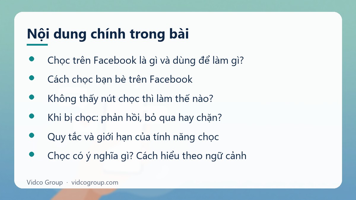 Nội dung chính: Chọc trên Facebook là gì