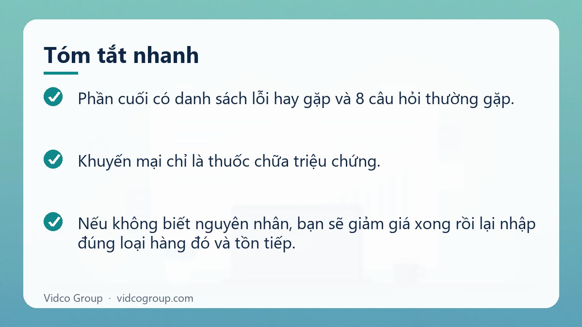Tóm tắt nhanh: Chương trình khuyến mãi đẩy hàng tồn kho đúng quy định