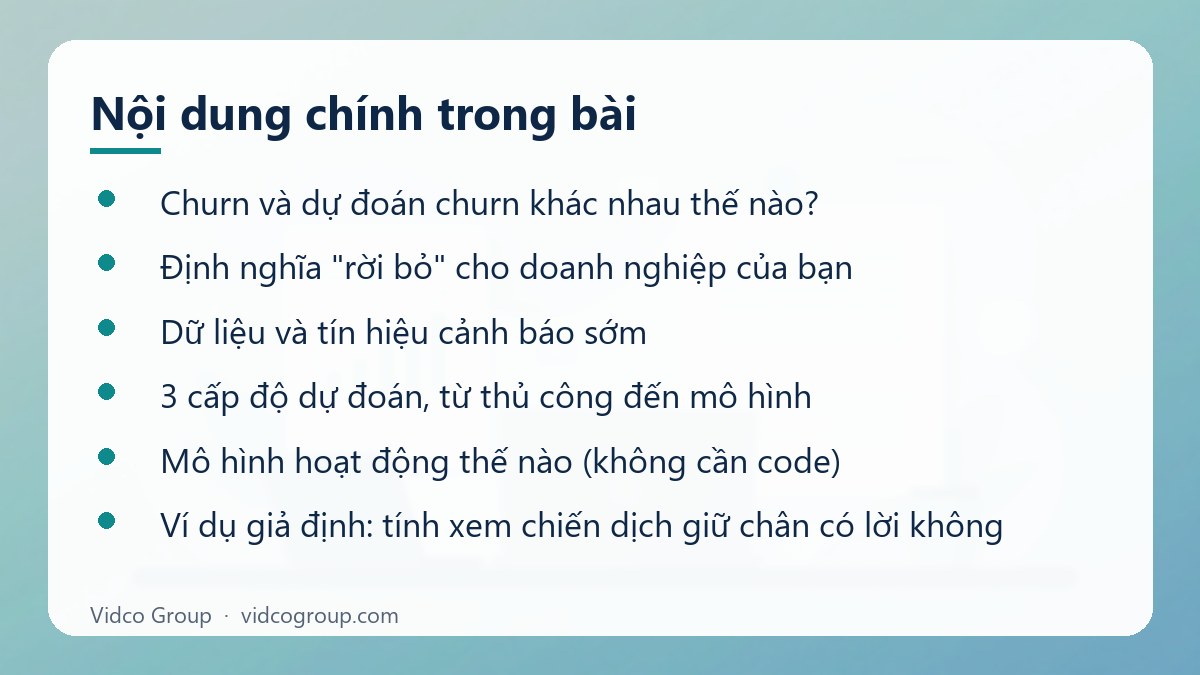 Nội dung chính: Churn là gì