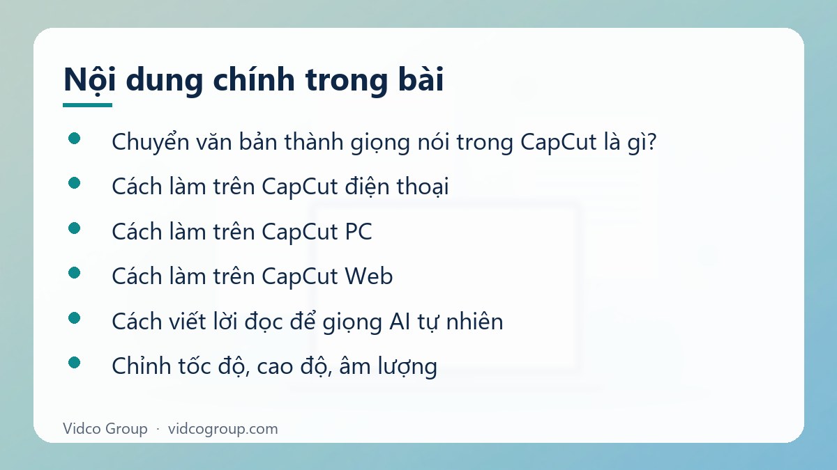 Nội dung chính: Chuyển văn bản thành giọng nói trên CapCut