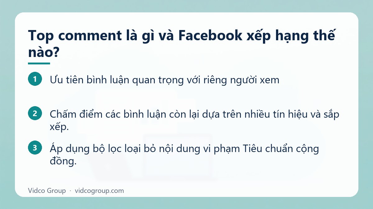 Các bước: Top comment là gì và Facebook xếp hạng thế nào?